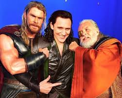 Here comes more thor news. Chris Hemsworth Tom Hiddleston And Anthony Hopkins On The Set Of Thor Ragnarok Loki Marvel Chris Hemsworth Loki Thor