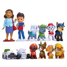 Paws Caketoppers Puppt Dog Figures Party Birthday Decorations Etsy Anime Puppy Paw Patrol Toys Paw Patrol