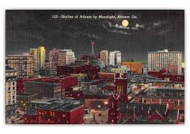 Check spelling or type a new query. Atlanta Georgia Skyline By Moonlight Vintage Grusskarten Echte Postkarten Online Versenden