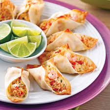 Mini Tacos De Wonton Au Crabe Et Crevettes Nordiques Recipe Mini Tacos Food Recipes