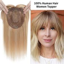 Topper Capelli veri Donna Topper for capelli for donna, Topper for capelli  veri con frangia, base