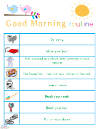 Kids Morning Bedtime And Ready For School Free Printables