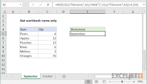 Excel Formula Get Sheet Name Only Exceljet