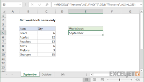 excel formula get sheet name only exceljet