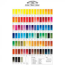 Winsor Newton Professional Watercolor Hand Painted Color Chart