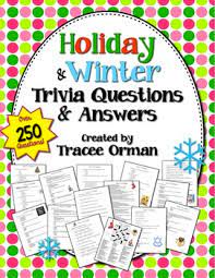A fun winter themed quiz! Holiday Trivia Challenge Handouts For All Content Areas By Tracee Orman