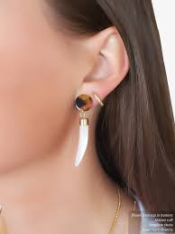 Slide-on Gold Horn Pendant Natural Shell Long Skinny Simple Pearl Horn  Necklace Earring Charms Findings Bracelet White Seashell Horn DAWN