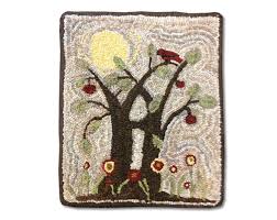 Yarn Hooking 14 Fabulous Projects For The Modern Rug Hooker Lollipop Apple Tree With Images Yarn Storage Rug Hooking Primitive Rugs