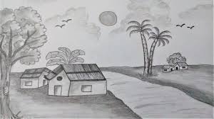 Landscape Pencil Sketching Of Nature Easy Pencil Sketching For Beginners Youtube You get some nature brushes, cloud brushes, and a few custom shapes mixed in.