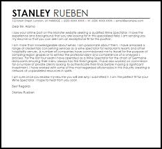 Wine Spectator Cover Letter Sample Cover Letter Templates Examples