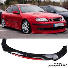 For Saab 9-3 9-5 Gloss Red Front Bumper Lower Chin Lip Splitter Spoiler  Body Kit