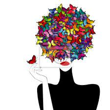 Figura stilizzata immagini · pixabay · scarica immagini gratis. Donna Stilizzata Wiith Farfalle Colorate Sulla Sua Testa Adesivi A Muro Beatiful Powered By Labbro Myloview It