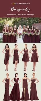These Burgundy Red Bridesmaid Dresses Both In Knee Length And Floor Length Are Custo Burgundy Bridesmaid Dresses Burgandy Bridesmaids Dress Burgundy Bridesmaid