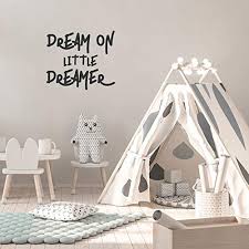 Explore all of the stylish wall decor kirklands.com has to offer! Vinyl Wall Art Decal Dream On Little Dreamer 20 X 23 Inspiring Children S Quotes For Home Bedroom Wall Decor Motivational Little Kids Nursery Playroom Daycare Sticker Decals Wantitall