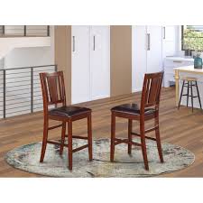 Dining chair dimensions directly impact how comfortable you are while eating. Buckland Counter Height Dining Chair In Mahogany Finish Set Of 2 Overstock 10183917 Faux Leather