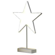 Led Stern Auf Fuss 35 X 25 Cm Weiss Batteriebetrieben