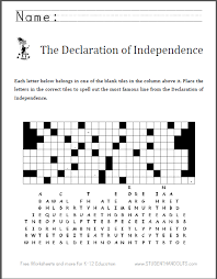 Declaration Of Independence Fallen Tiles Puzzle Worksheet Free To Print Pdf File Grea Declaration Of Independence Constitution Day Social Studies Notebook