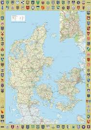 Det er det sydligste af de skandinaviske lande, syd for norge og sydvest for sverige. Fa Danmarkskort Med Byvaben Af Som Ukendt Bog Pa Dansk