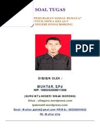 Soal Perubahan Sosial Budaya