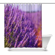 Dress your windows with this sheer curtain panel pair! Home Garden Shower Curtains Purple Lavender Fields Shower Curtain Waterproof Fabric Bathroom Accessory Sets