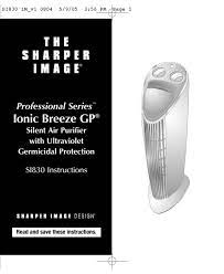 Sharper Image Ionic Breeze Gp Si830 Instructions Manual Pdf Download |  Manualslib
