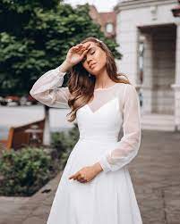 Chiffon Wedding Gown By Dream Dress Minimalist Bridal Dress A Line Ball Or Prom Dress Wed Chiffon Wedding Gowns Minimal Wedding Dress Stylish Party Dresses