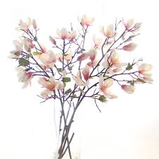Floral kingdom 25 real touch artificial magnolia flowers for foral arrangements gift wrapping bouquets home office. Luxury Artificial Fake Silk Flowers Pink Tall Magnolia Branch Lifelike Realistic Faux Flowers Magnolia Branch Artificial Plants Decor Fake Flower Arrangements