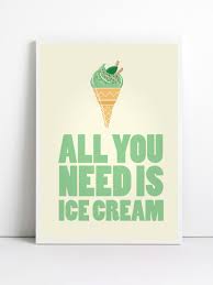 Wall Art Decor Mid Century Modern Abstract Geometric Art Print Etsy Ice Cream Quotes Ice Cream Poster Quote Prints