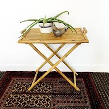Vintage Bamboo Folding Tray Table Wood Tray Butler S Tray Etsy Bamboo Furniture Tray Table Wood Tray