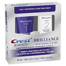 Amazon Com Crest 3d White Brilliance 2 Step Kit Deep Clean Toothpaste 4oz Teeth Whitening Gel 2 3oz Beauty Personal Care