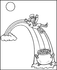 Leprechaun Slide On Rainbow Coloring Pages For Kids Dhe Printable St Patrick S Day Colorin Memorial Day Coloring Pages Online Coloring Pages Coloring Pages