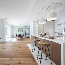 After all, what are open kitchens for if not casual dining? Open Plan Kitchen Dining Living Space With Timber Floor And Different Floor For The Open Plan Kitchen Living Room Open Plan Kitchen Open Plan Kitchen Living