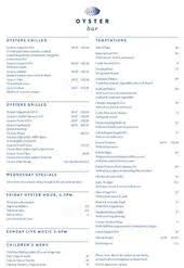 Oyster Bar Menu Menu For Oyster Bar Mandurah City Of Mandurah Urbanspoon Zomato Oyster Bar Oyster Bar Menu Oysters