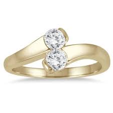 1 2 Carat Tw Two Stone Diamond Ring In 14k Yellow Gold Diamond Rings Design Diamond Wedding Rings Women Buy Diamond Ring