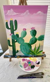 #aesthetic #cactus painting #aesthetic cactus #red and green aesthetic #acrylic painting #how do i paint #art therapy #my art. Easy Cactus Painting Desert Golden Hour Step By Step Painting With Tracie Kiernan