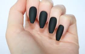 Ballerina Nails On Trend 20 Acrylnagel Schwarz Matte Schwarze Nagel Nageldesign Matt