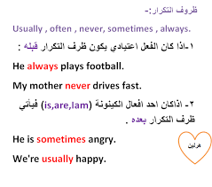 ظروف التكرار الخاص بموضوع المضارع قواعد الانكليزي كافة المراحل Facebook