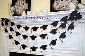 Graduation Cap Garland Graduation Cake Table Decor College High School Graduat High School Graduation Decoration Graduation Decorations Graduation Cake Table