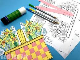 Basket of flowers drawing easy. Flower Basket Paper Weaving Red Ted Art Make Crafting With Kids Easy Fun
