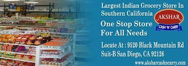 Akshar Cash N Carry I Largest Indian Grocery Store In Southern California Located At 9520 Black Mountain Rd S Indian Grocery Store Grocery Store Grocery