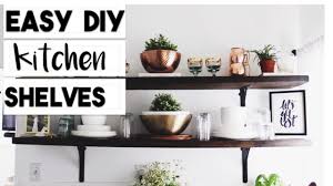 Before we saw the house in person, i thought about tearing out that little cabinet and putting in a vintage china. Diy Open Kitchen Shelf Hack Super Easy Wood Shelf Diy Youtube