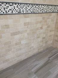 Transform any room with this wide range of floor tiles, from tons of tiles. Dark Porcelain Title Bathroom Floor With Half Wall Tile Design