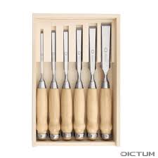 Dictum Stemmeisen Lange Bauform 6 Teilig In Holzkassette Westliche Form Dictum Stemmeisen Holz Bauen Mit Holz