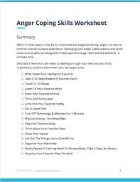 Anger Coping Skills Worksheet Anger Coping Skills Coping Skills Worksheets Anger Management Skills