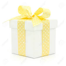 Download White Gift Box With A Yellow Bow On White Background Stock Photo Picture And Royalty Free Image Image 16461727 PSD Mockup Templates