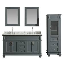 Buy products such as ove decors carran 60 in. Design Element Dec059c G Wt Cab059 G Hudson 60 Inch Single Sink Vanity Set In Grey With Carrara Marble Top And 65