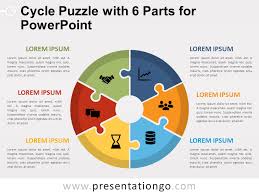 cycle puzzle with 6 parts for powerpoint presentationgo com