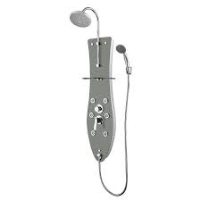 Colonne De Douche Hydromassante Avec Robinetterie Gris Dalhia Galet En 2020 Colonne De Douche Douche Hydromassante Douche