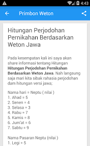 Keduanya dapat saling menerima baik kekurangan ataupun kelebihan pasangannya. Download Primbon Weton Jawa Free For Android Primbon Weton Jawa Apk Download Steprimo Com