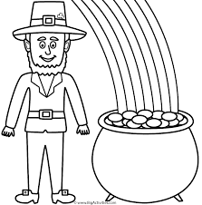 Do you love st patrick's we highlighted this st. Leprechaun With Pot Of Gold And Rainbow Coloring Page St Patrick S Day
